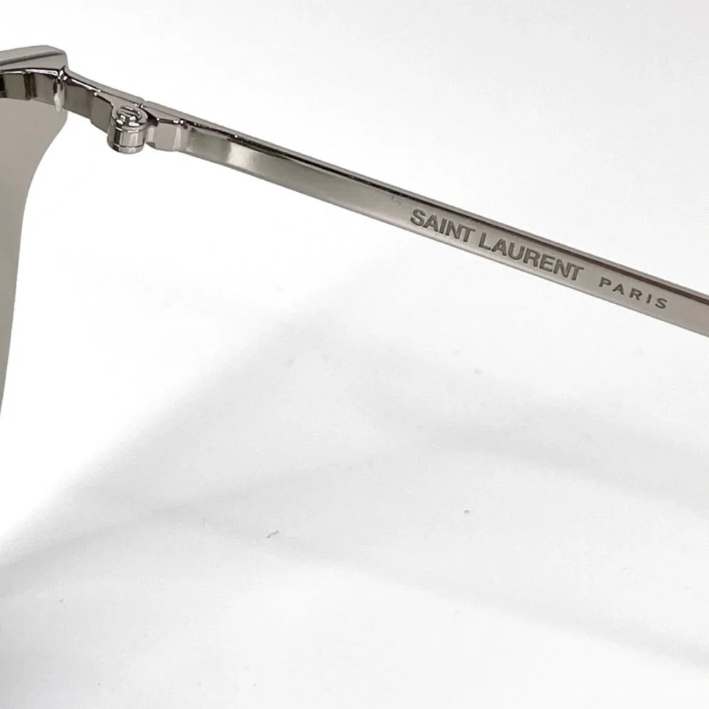 SAINT LAURENT SL 272/K Silver Grey Square Flat Sunglasses NEW - Picture 13 of 15